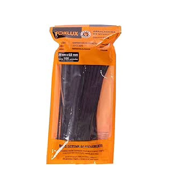 Abracadeira Nylon Preta 200x4,8 Foxlux
