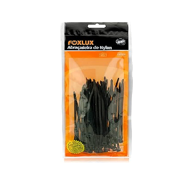 Abracadeira Nylon Preta 380x4,8 Foxlux