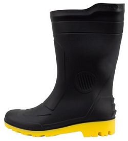 Bota Pvc com Forro Pt Sola Am Cano Alto N.36 Pega Forte