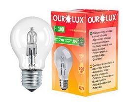 Lâmpada Eco Halógena Transparente 70W 127V H100 Ourolux