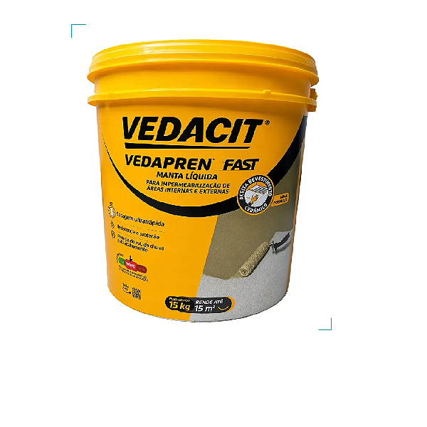 Manta Líquida Branca 15kg Vedapren Fast Vedacit