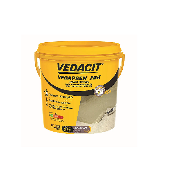 Manta Líquida Concreto 5kg Vedapren Fast Vedacit