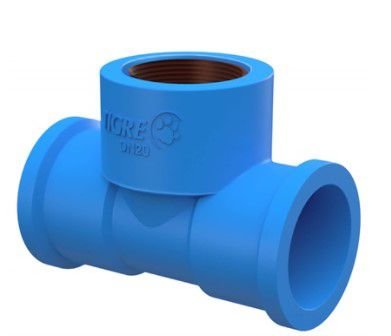 Tê Soldável Azul com Bucha de Latão 25mmx3/4 - Tigre