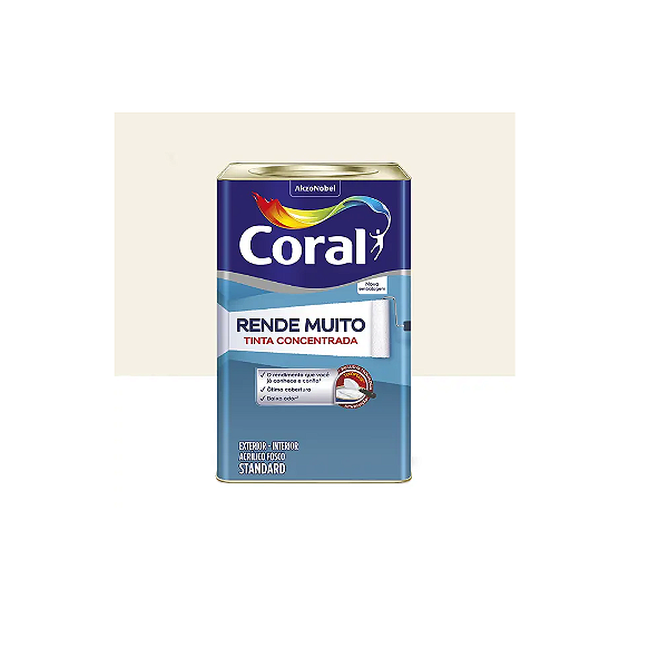 Tinda Acrílica Rende Muito Fosco Branco 18L Coral