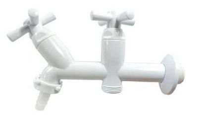 Torneira para Tanque Máquina Abs 1/2 3/4 Cross Branca Tigre
