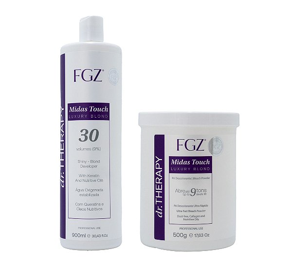 Kit Pó Descolorante - Luxury Blond - 500gr + Água Oxigenada 30 Volumes - 900ml