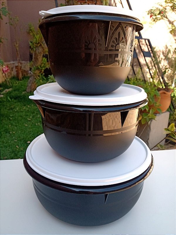 CONJUNTO DE BATEDEIRAS PRETA 3 PEÇAS -(3L, 2L, 1L)