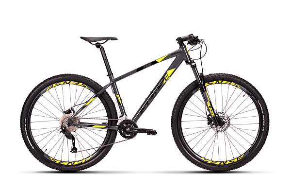 Bicicleta Aro 29 Sense Fun Evo 2023 Grafite e Amarelo Tamanho (XL/21)