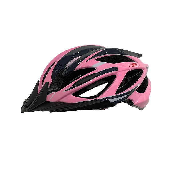 CAPACETE MTB C/REG C/ABA IN MOLD PRETO/ROSA H1153