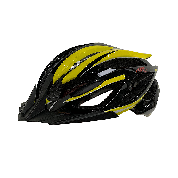 CAPACETE MTB C/REG C/ABA IN MOLD PRETO/AMARELO H1153