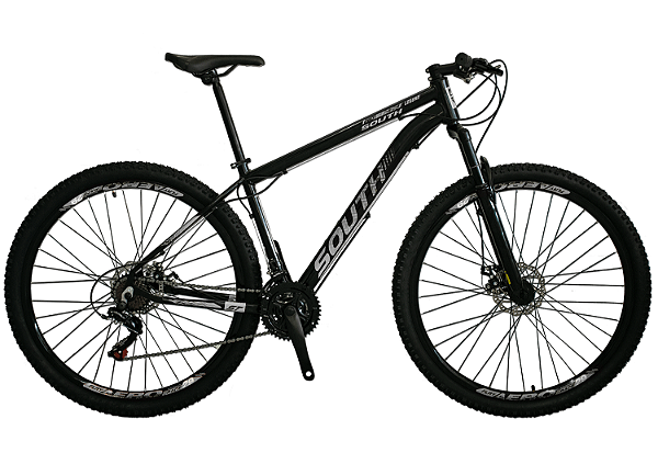 BICICLETA SOUTH STORM PRETO C/ CINZA ARO 29 21V TAM - 17