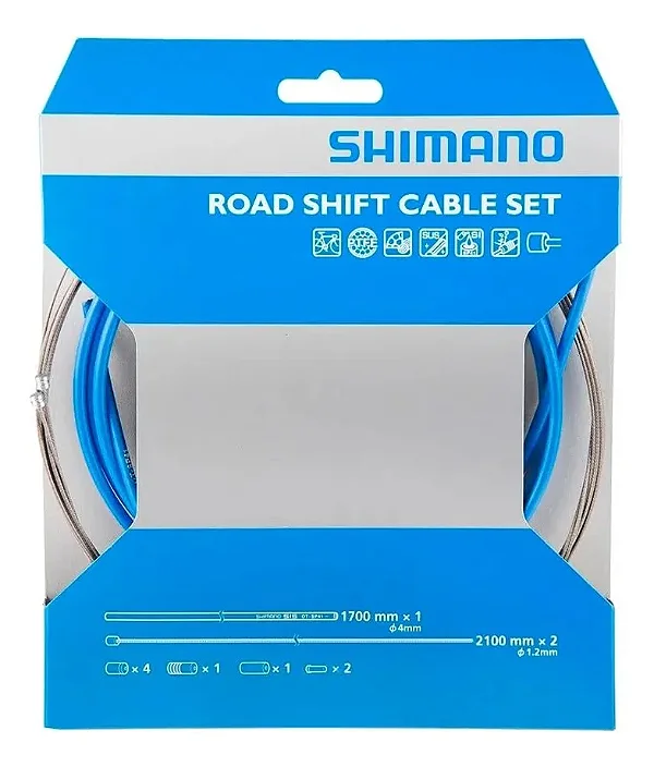 Cabos E Conduítes Shimano Sp41 Ptfe Câmbio Road Azul