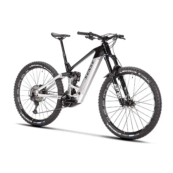 BICICLETA E-BIKE SENSE EXALT E-TRAIL AL EVO FORTY-5 PN AM2 SILVER/PRETO TAM - 19