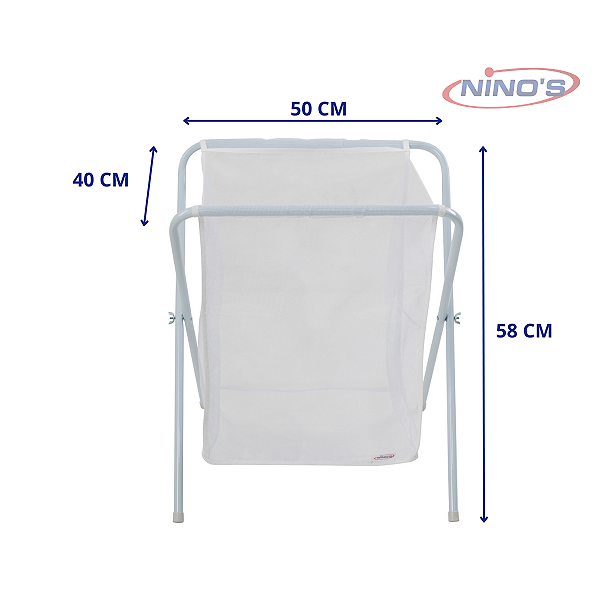 Cesto Para Roupas E Brinquedos  Organizador Dobrável Branco Ninos