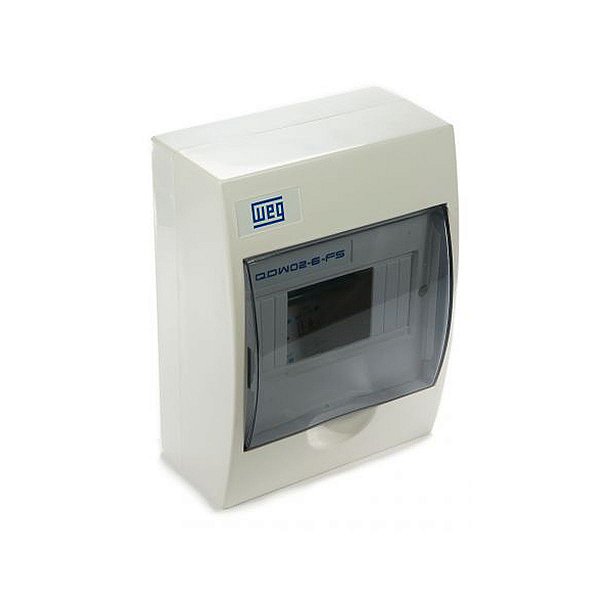 Quadro de Distribuição Weg Para 6 Disjuntores Din Fumê de Sobrepor