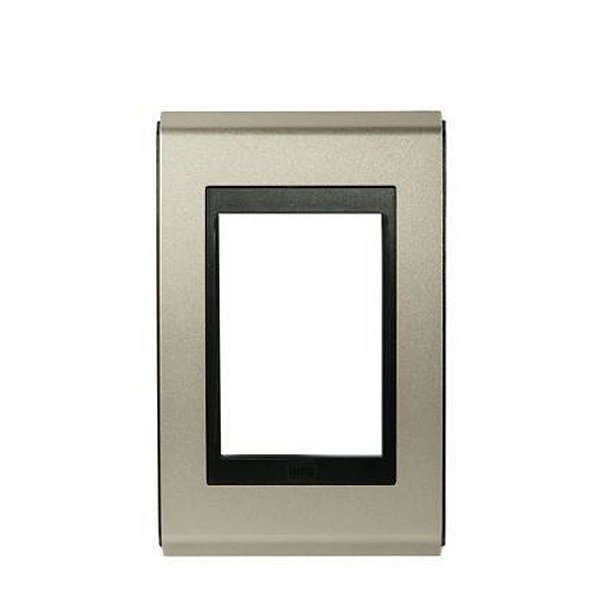 Placa 4X2 3 Posições Champanhe com Preto Concept Refinatto