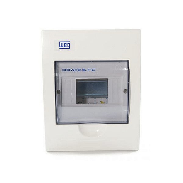 Quadro de Distribuição Weg Para 6 Disjuntores Din Fumê de Embutir