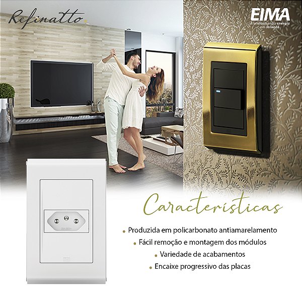 Módulo Tomada 2P+T 20A Branco Refinatto