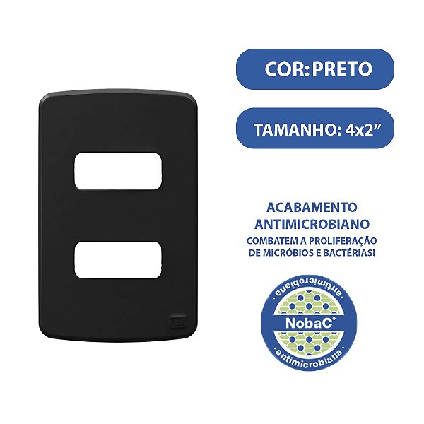 Placa Weg Composé 4X2 2 Posições Preto