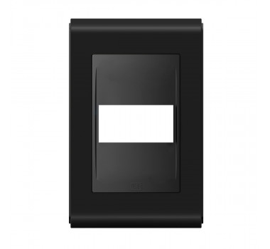 Placa 4X2 1 Posições Preto com Preto Style Refinatto