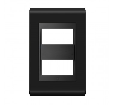 Placa 4X2 2 Posições Preto com Preto Style Refinatto
