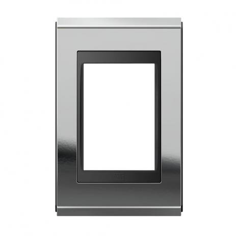Placa 4X2 3 Posições Prata com Preto Concept Refinatto