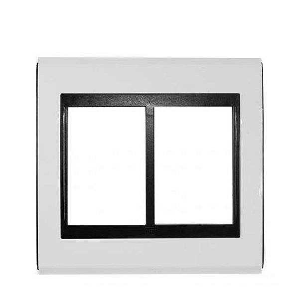 Placa 4X4 6 Posições Branco com Preto Style Refinatto