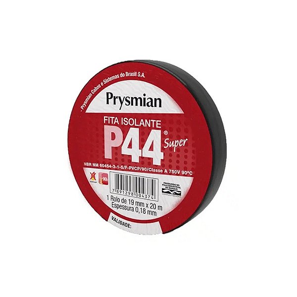 Fita Isolante com 20mt Preta P44 19mm X 0,18mm Prysmian