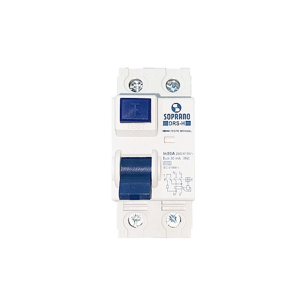 Interruptor Diferencial Residual DR Bipolar 80A 30mA DRS2 H Soprano