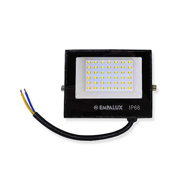 Refletor Led 50W Bivolt IP66 3000K 3750LUM Branco Quente Empalux