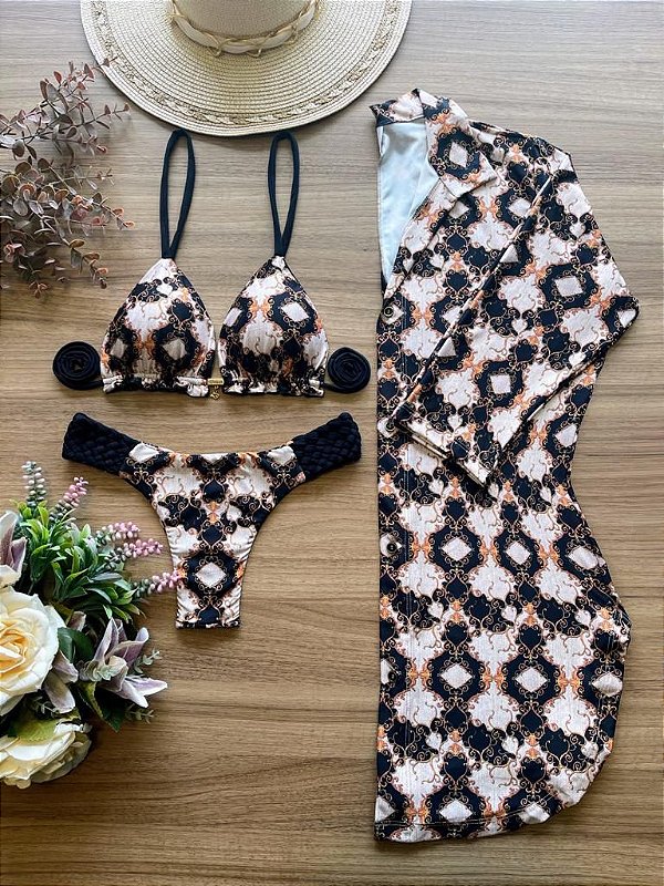 Chemise Preto Branco Gold