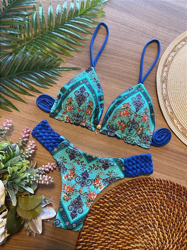 BIQUINI ESTAMPADO AZUL/VERDE