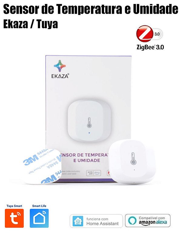 Sensor de Temperatura e Umidade Zigbee Ekaza - Tuya