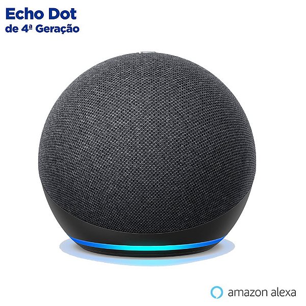 Smart speaker  echo dot 4 geracao com alexa preto com