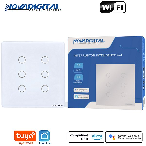 Interruptor Inteligente Nova Digital de 6 Botões Padrão 4x4