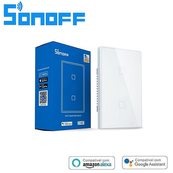 Interuptor Sonoff TX Branco de 2 Botões T0US2C