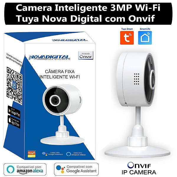 Câmera Inteligente Wifi de 3MP Tuya Nova Digital Onvif