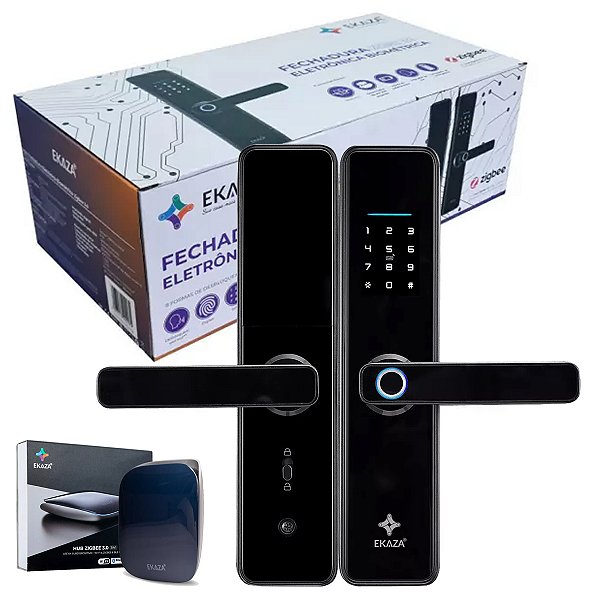 Kit Fechadura Zigbee Ekaza + Hub Zigbee Ekaza Tuya