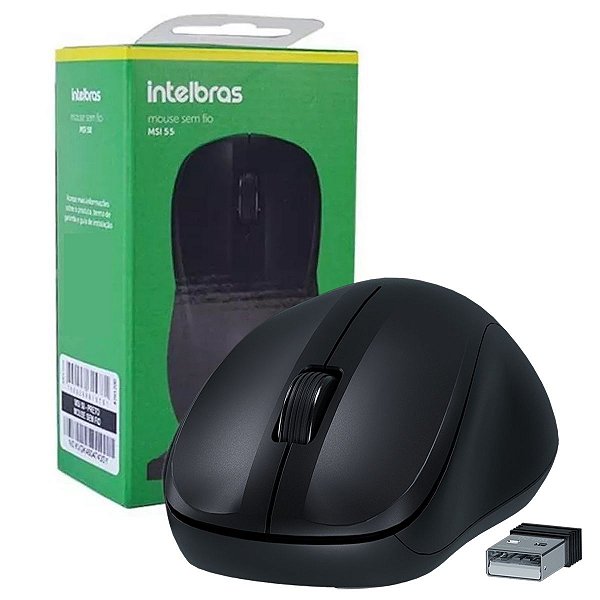 Mouse Sem Fio Intelbras Msi55 Sensor Óptico 1600 Dpi Preto