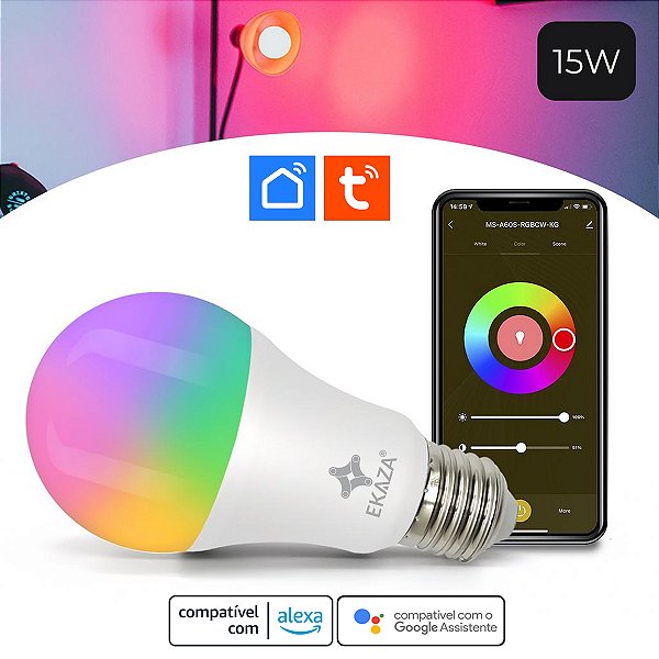 Lâmpada Inteligente Smart Wifi 15w RGB Ekaza Tuya