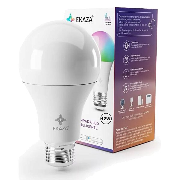 Lâmpada Inteligente Smart Wifi 12w RGB Ekaza Tuya
