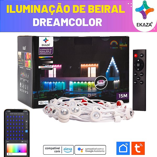 Led Inteligente Wi-fi Decoração Jardim Beiral Sacada 15m Tuya Ekaza