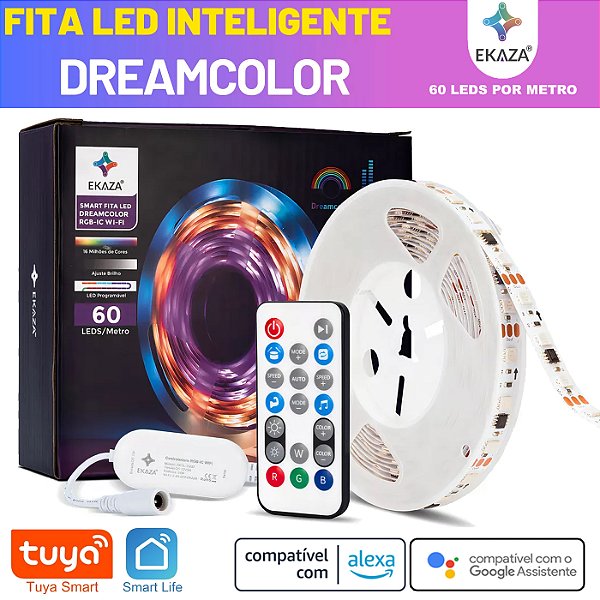 Kit Fita Led Inteligente Endereçável 60 Leds P/M Dream Color Tuya Ekaza