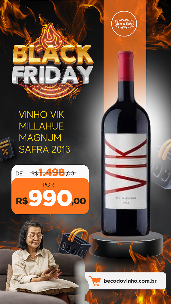 Vinho Vik Millahue Magnum Safra 2013