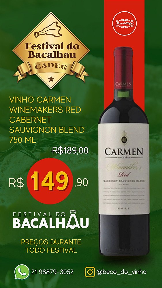 Vinho Carmen Winemakers Red Cabernet Sauvignon Blend 750 ml