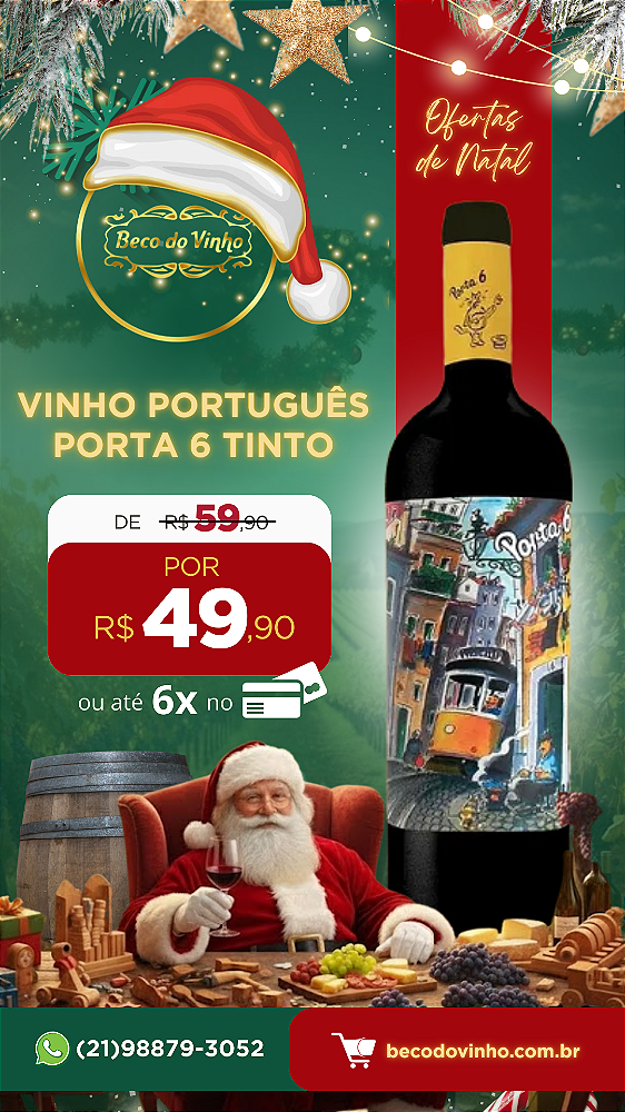 Vinho Português Porta 6 Tinto 750ml