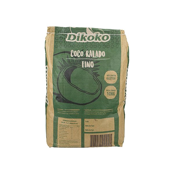 Coco Ralado Fino Composto  Nacional  10Kg Dikoko