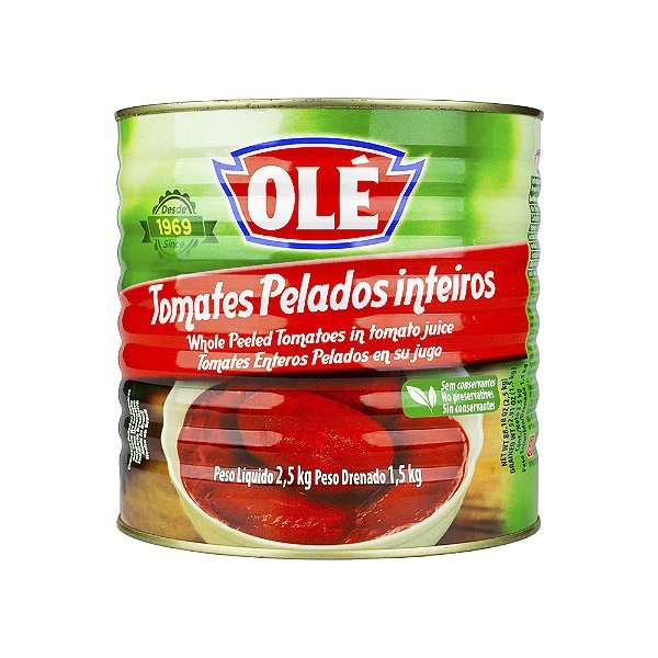 Tomate Pelado Em Conserva 2,5Kg (1,5Kg Drenado) Olé
