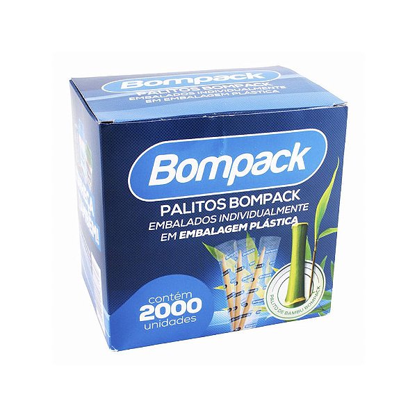 Palito de dente Individual Bambu  2000 Uni Bompack