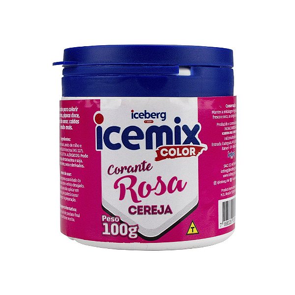 Corante Pó Rosa Cereja 100G Iceberg